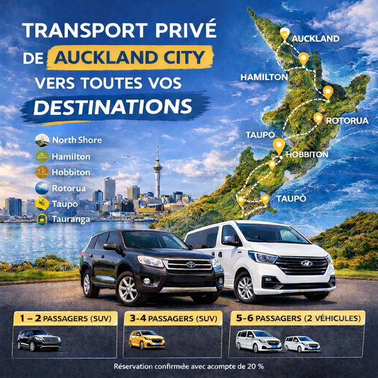Transfert privé depuis Auckland city
